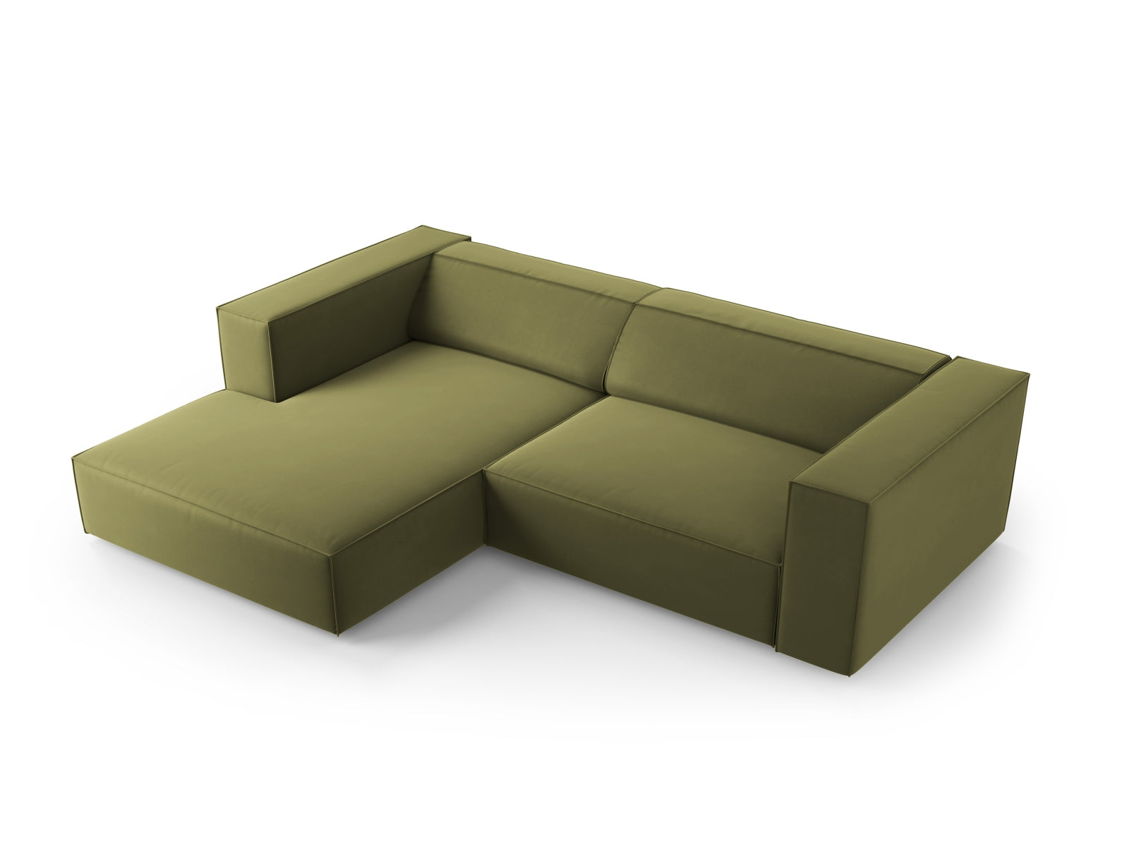 Arendal Velour Ecksofa links 3 Sitzer in Light Green präsentiert im Onlineshop von KAQTU Design AG. Ecksofa links ist von Cosmopolitan Design