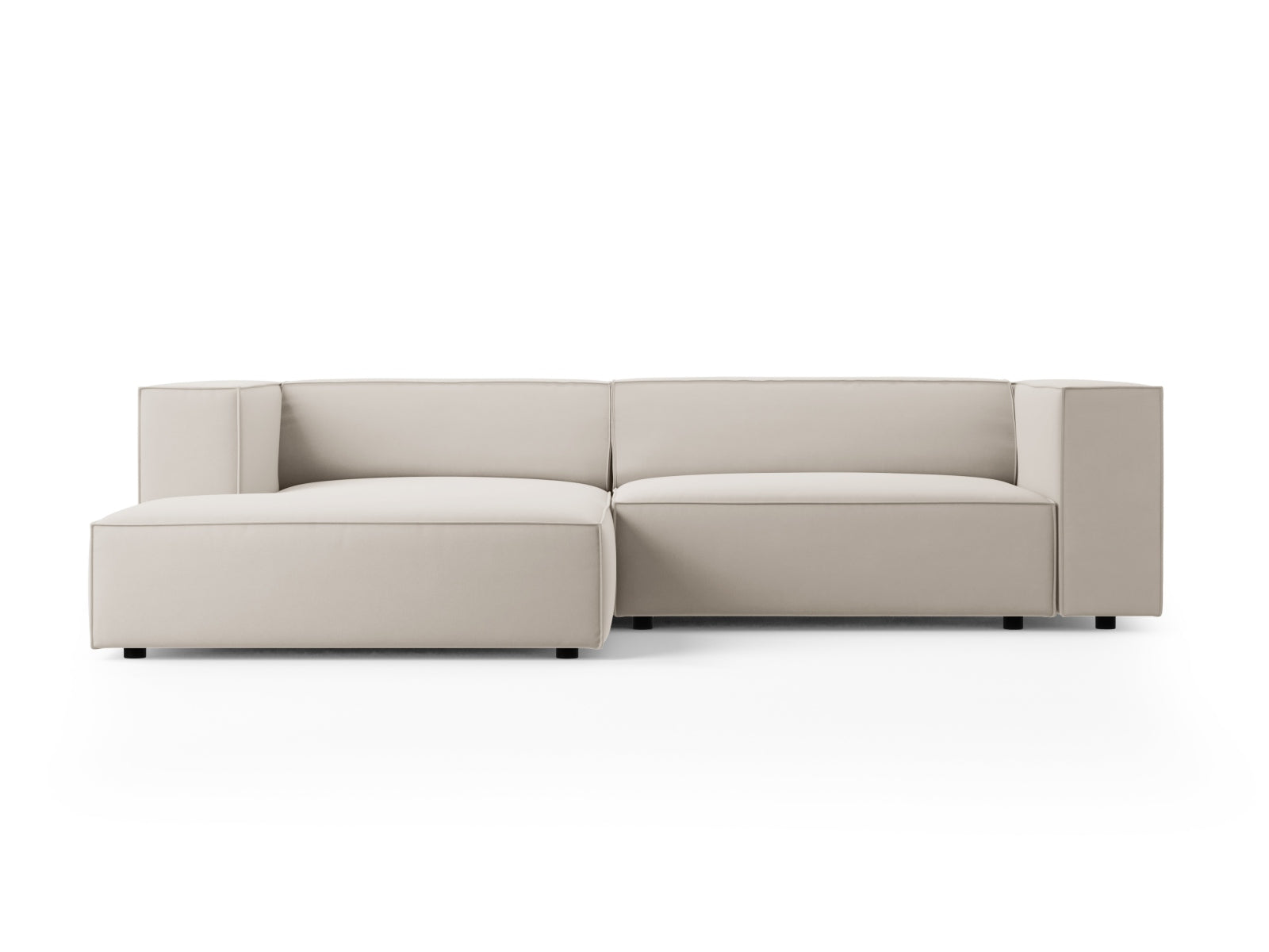 Arendal Velour Ecksofa links 3 Sitzer in Ecru präsentiert im Onlineshop von KAQTU Design AG. Ecksofa links ist von Cosmopolitan Design