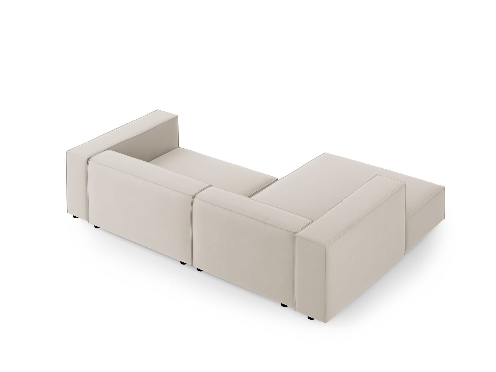 Arendal Velour Ecksofa links 3 Sitzer in Ecru präsentiert im Onlineshop von KAQTU Design AG. Ecksofa links ist von Cosmopolitan Design