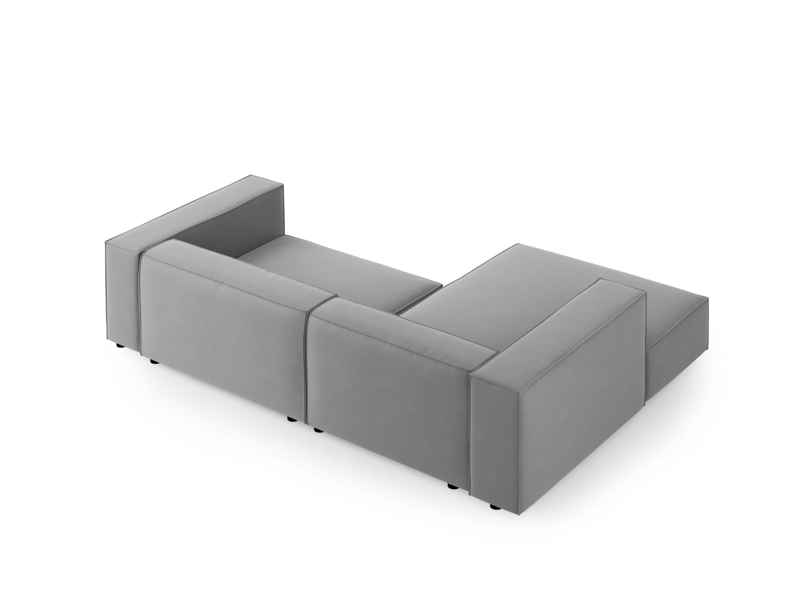 Arendal Velour Ecksofa links 3 Sitzer in Light Grey präsentiert im Onlineshop von KAQTU Design AG. Ecksofa links ist von Cosmopolitan Design