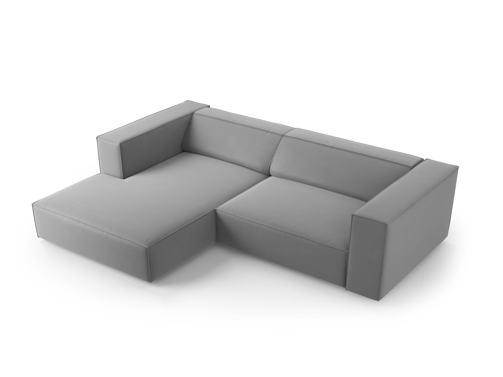 Arendal Velour Ecksofa links 3 Sitzer in Light Grey präsentiert im Onlineshop von KAQTU Design AG. Ecksofa links ist von Cosmopolitan Design
