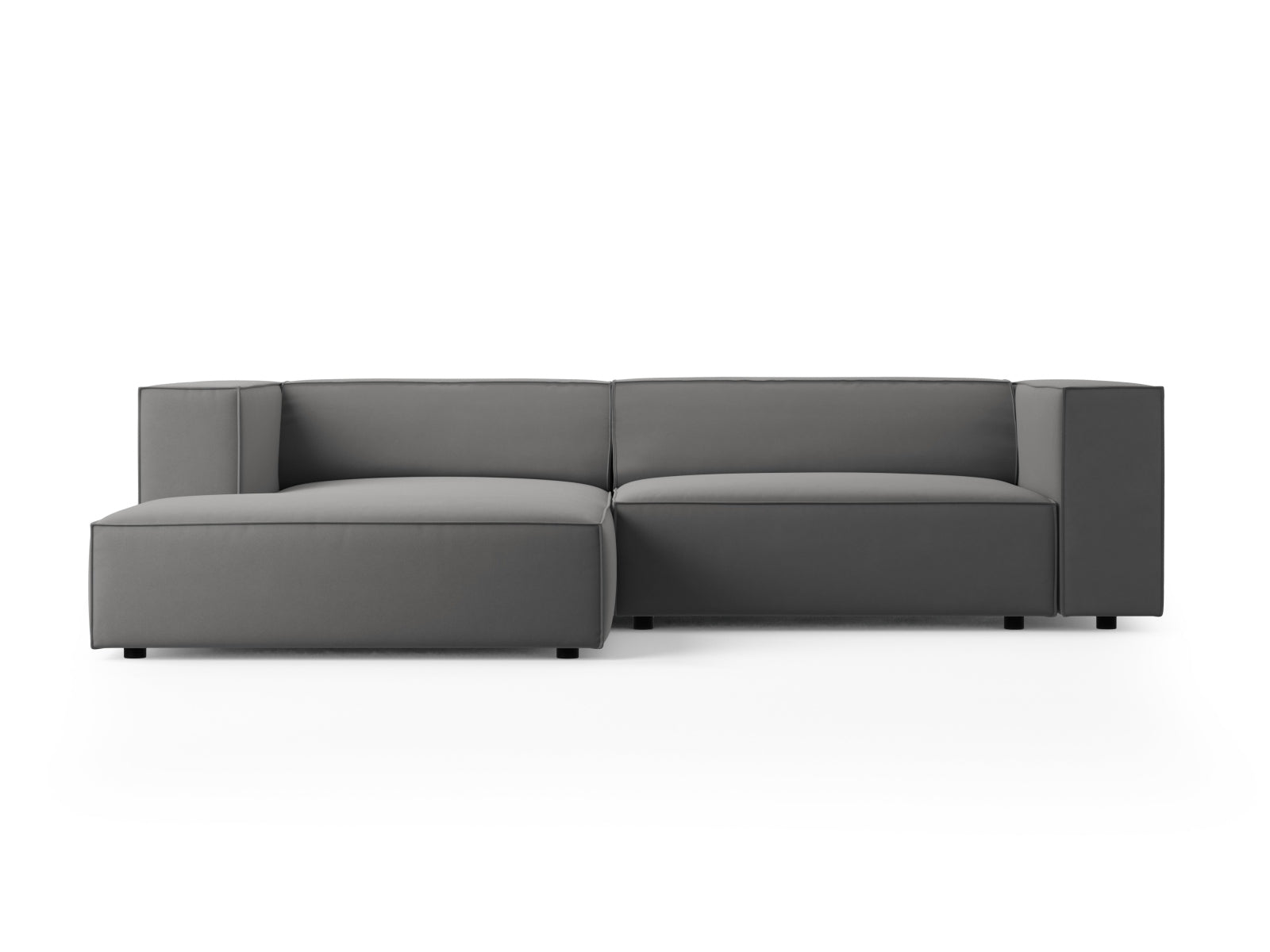 Arendal Velour Ecksofa links 3 Sitzer in Warm grey präsentiert im Onlineshop von KAQTU Design AG. Ecksofa links ist von Cosmopolitan Design