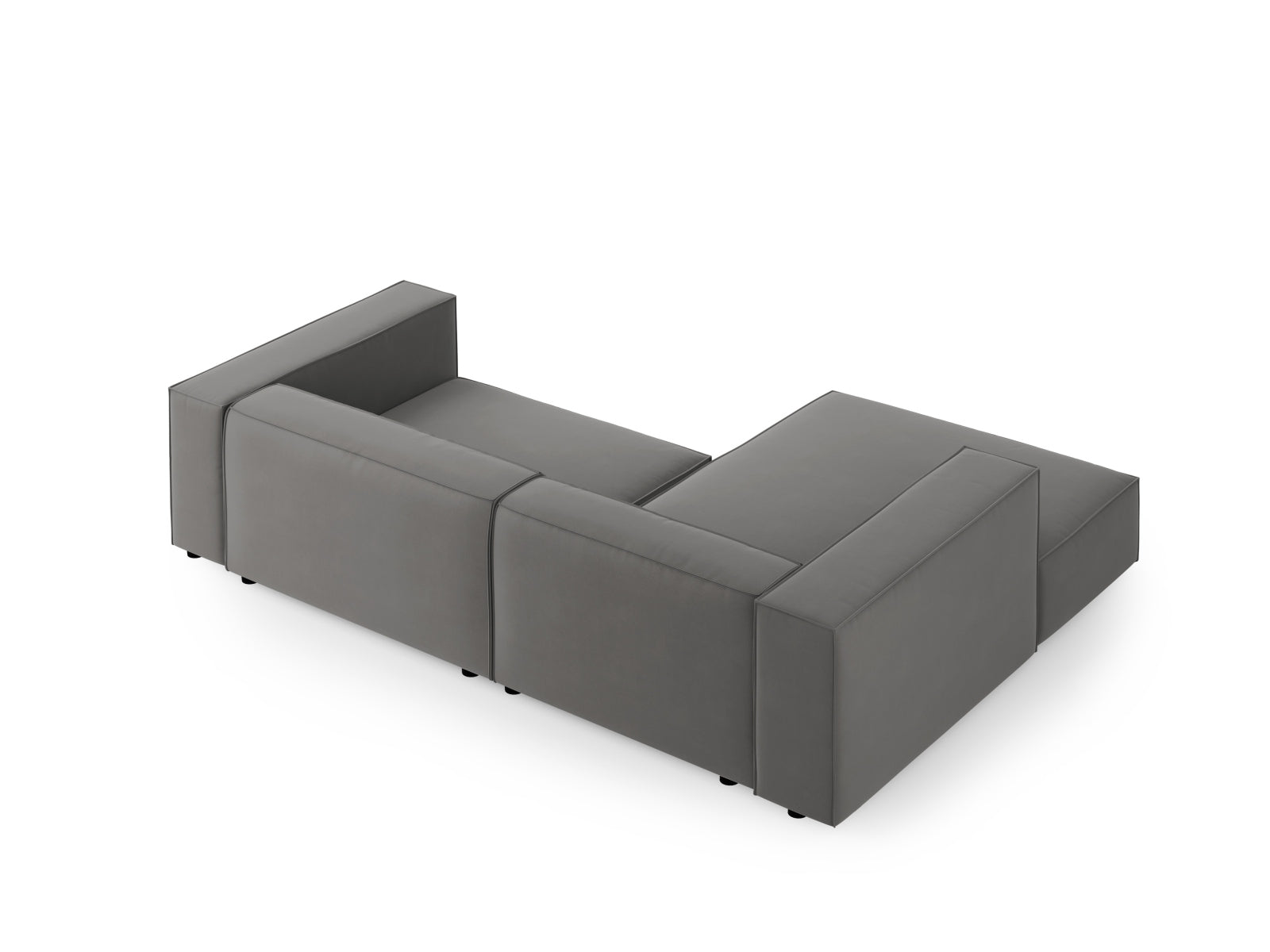 Arendal Velour Ecksofa links 3 Sitzer in Warm grey präsentiert im Onlineshop von KAQTU Design AG. Ecksofa links ist von Cosmopolitan Design