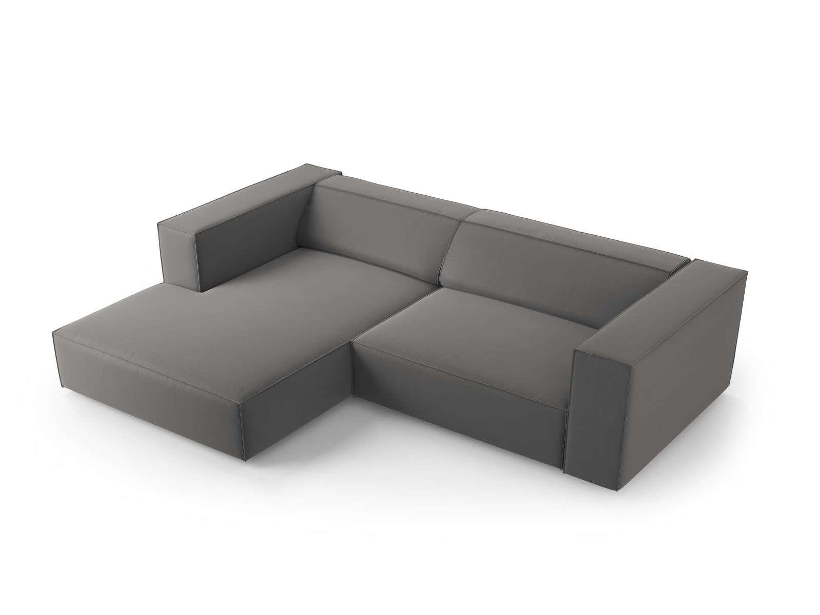 Arendal Velour Ecksofa links 3 Sitzer in Warm grey präsentiert im Onlineshop von KAQTU Design AG. Ecksofa links ist von Cosmopolitan Design