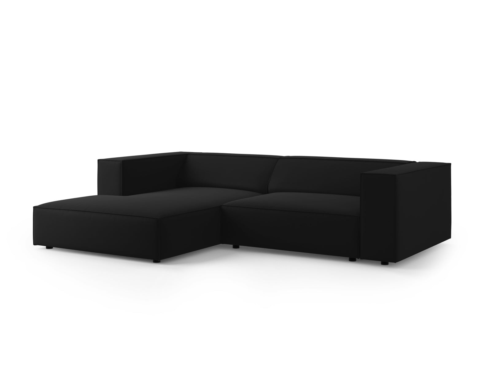 Arendal Velour Ecksofa links 3 Sitzer in Black präsentiert im Onlineshop von KAQTU Design AG. Ecksofa links ist von Cosmopolitan Design