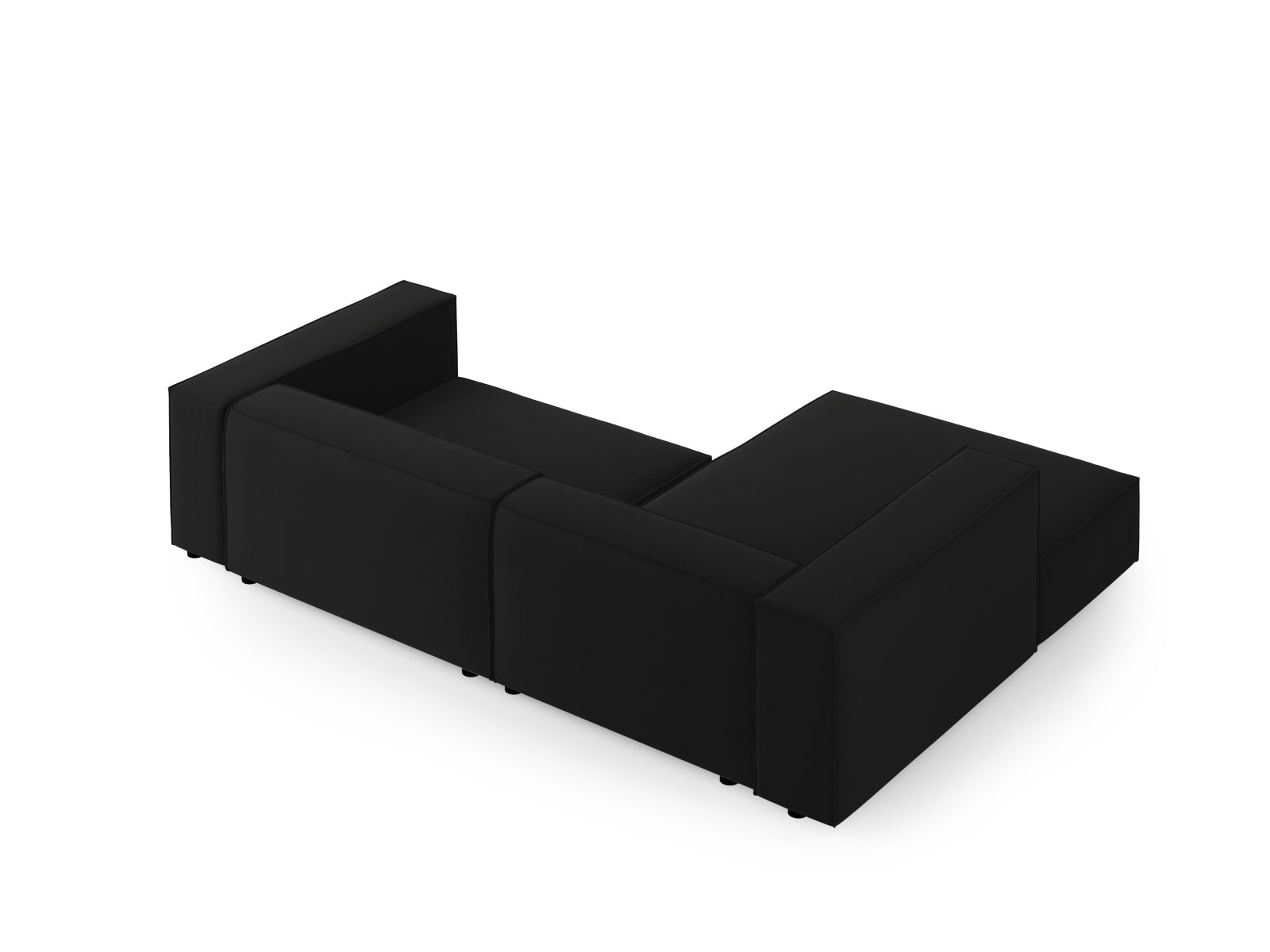 Arendal Velour Ecksofa links 3 Sitzer in Black präsentiert im Onlineshop von KAQTU Design AG. Ecksofa links ist von Cosmopolitan Design