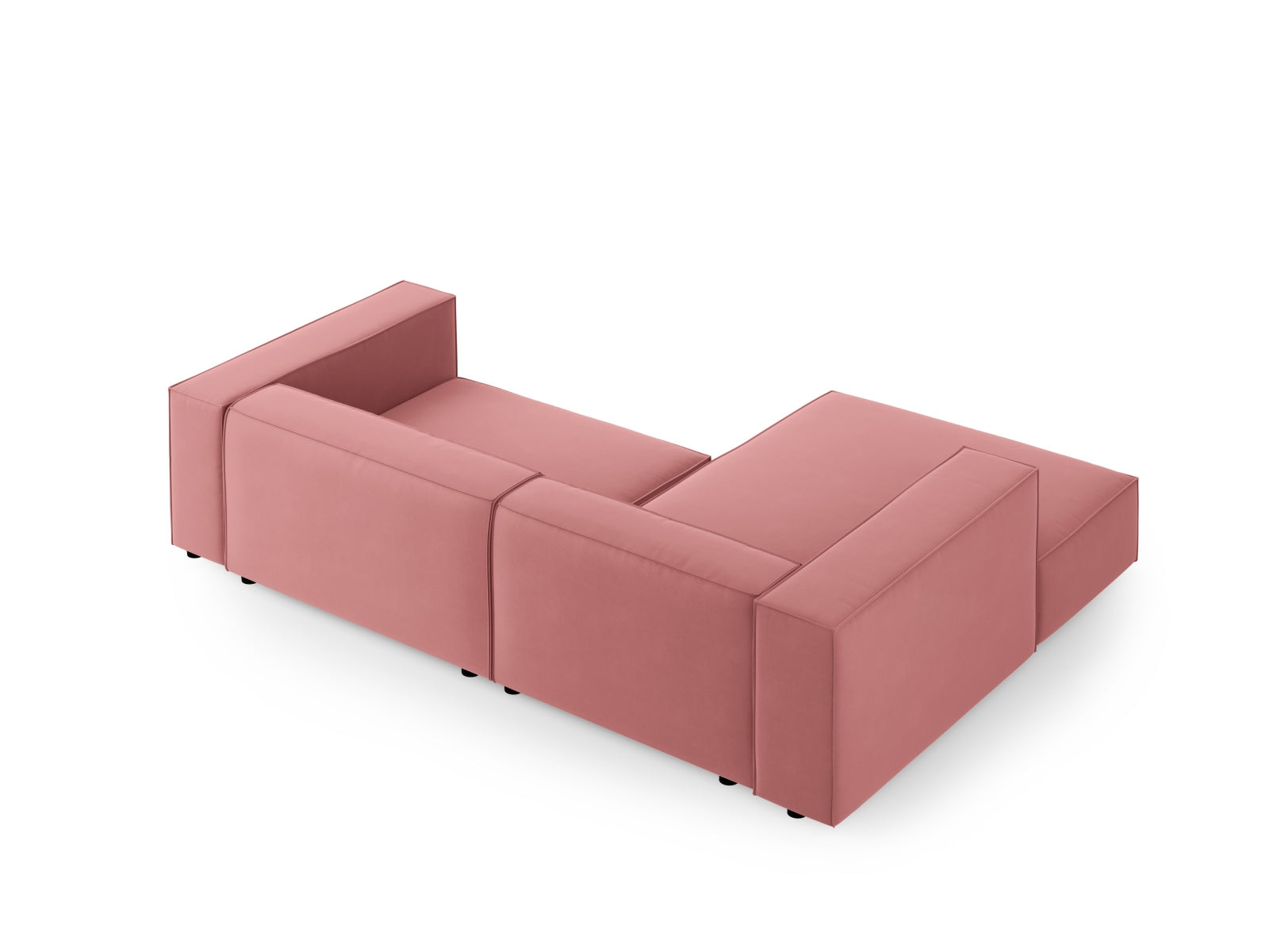 Arendal Velour Ecksofa links 3 Sitzer in Flamingo präsentiert im Onlineshop von KAQTU Design AG. Ecksofa links ist von Cosmopolitan Design