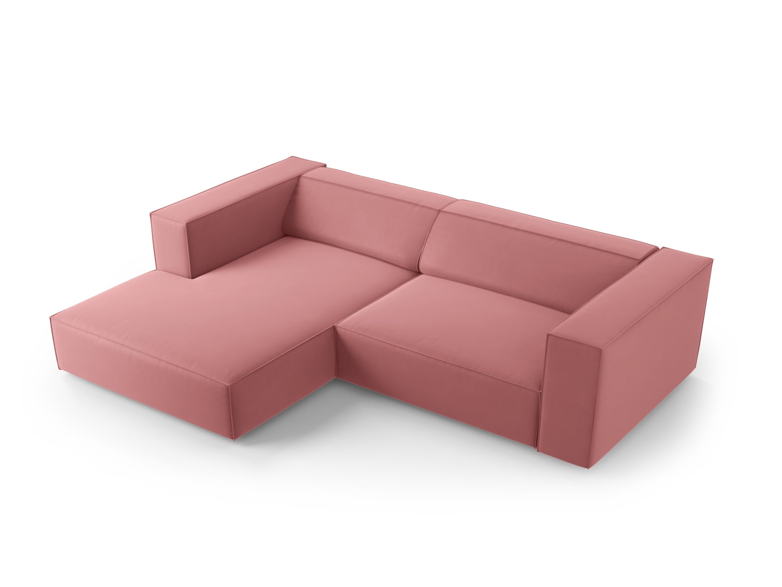 Arendal Velour Ecksofa links 3 Sitzer in Flamingo präsentiert im Onlineshop von KAQTU Design AG. Ecksofa links ist von Cosmopolitan Design