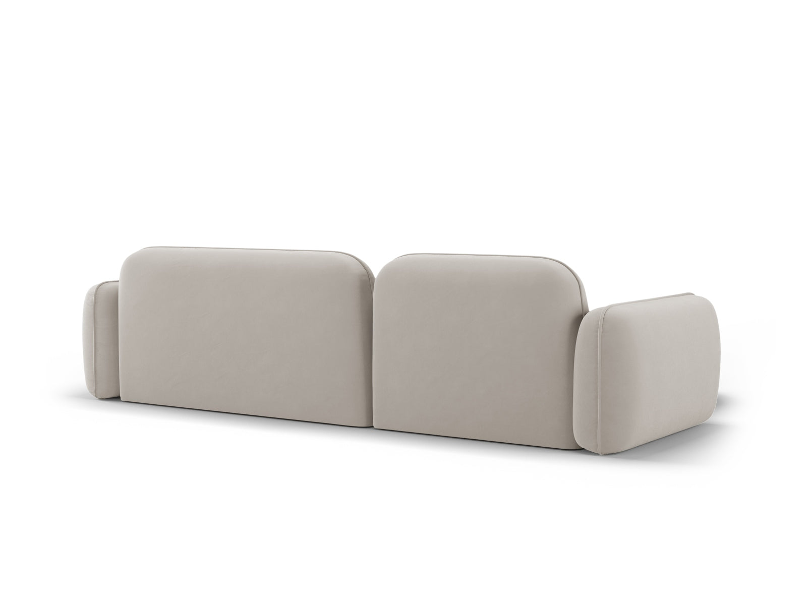 Sydney Velour Modular Ecksofa links 4 Sitzer in Light Beige präsentiert im Onlineshop von KAQTU Design AG. Ecksofa links ist von Cosmopolitan Design