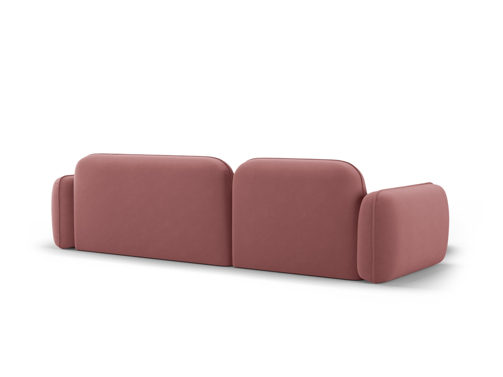 Sydney Velour Modular Ecksofa links 4 Sitzer in Flamingo präsentiert im Onlineshop von KAQTU Design AG. Ecksofa links ist von Cosmopolitan Design