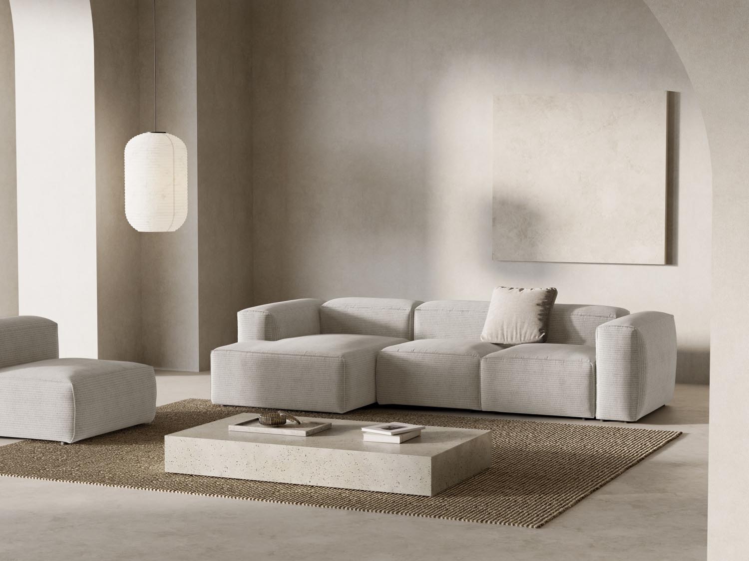 Entdecken Sie das elegante Bergamo Modulare Ecksofa links 3 Sitzer von Cosmopolitan Design – perfekt für Ihr modernes Zuhause und gemütliche Stunden!