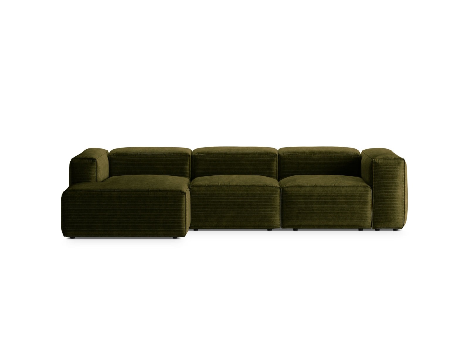 Bergamo Modulares Ecksofa links 3 Sitzer in Green präsentiert im Onlineshop von KAQTU Design AG. Ecksofa links ist von Cosmopolitan Design