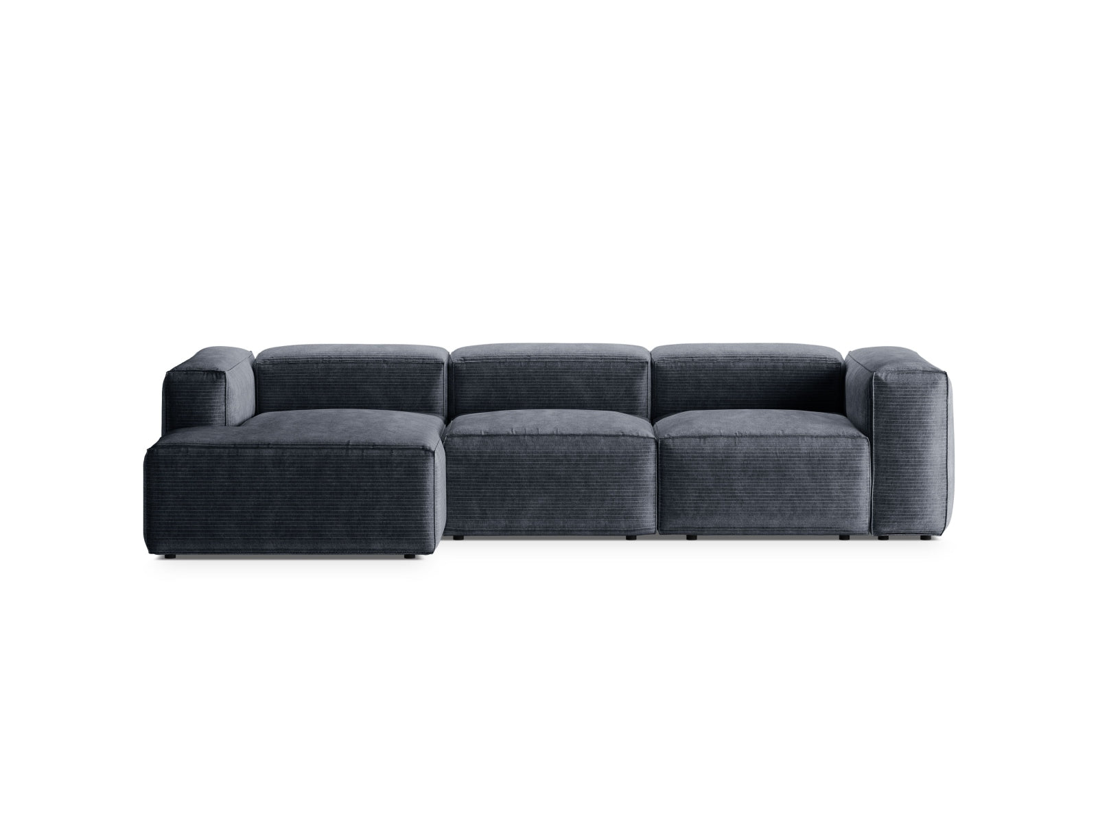 Bergamo Modulares Ecksofa links 3 Sitzer in Muted Blue präsentiert im Onlineshop von KAQTU Design AG. Ecksofa links ist von Cosmopolitan Design