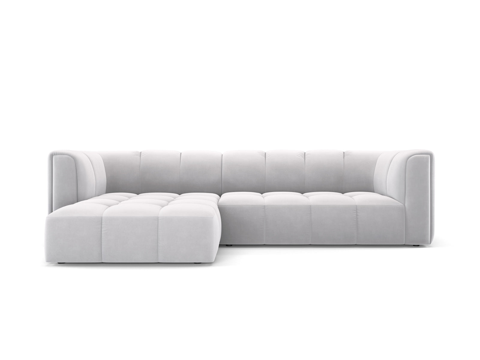 3-Sitzer Modular Ecksofa links Moritz in Silver-Bluvel präsentiert im Onlineshop von KAQTU Design AG. Ecksofa links ist von Cosmopolitan Design