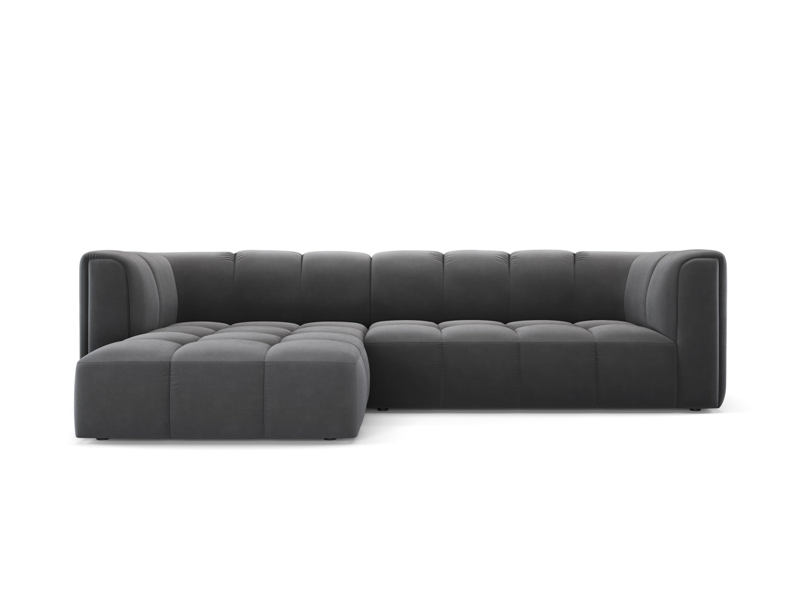 3-Sitzer Modular Ecksofa links Moritz in Grey-Bluvel präsentiert im Onlineshop von KAQTU Design AG. Ecksofa links ist von Cosmopolitan Design