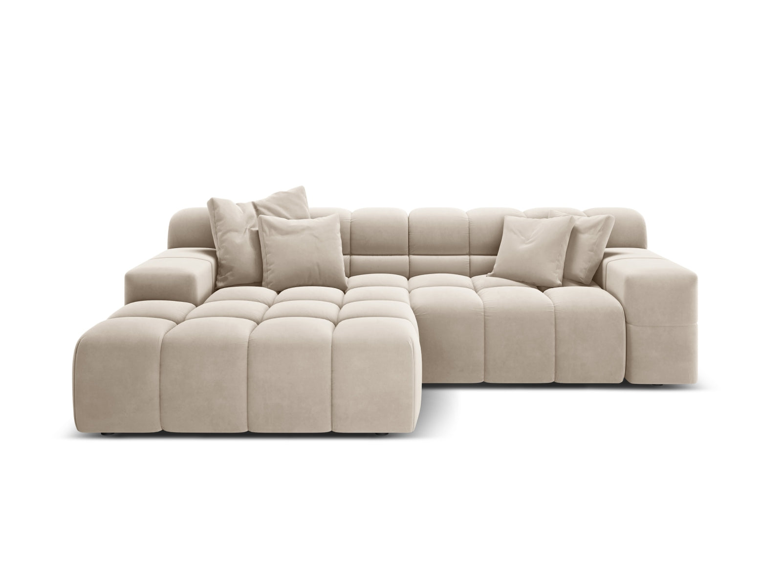 2-Sitzer Ecksofa links Hawaii in Light Beige-Magic Velvet präsentiert im Onlineshop von KAQTU Design AG. Ecksofa links ist von Cosmopolitan Design