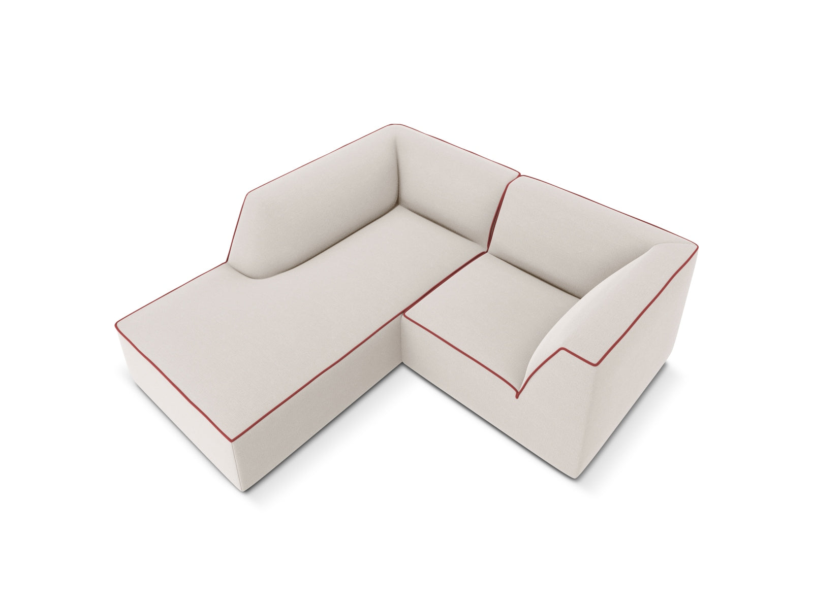 Oslo Modulares Ecksofa links 3 Sitzer in Grey Beige Melange, Terracotta präsentiert im Onlineshop von KAQTU Design AG. Ecksofa links ist von Cosmopolitan Design