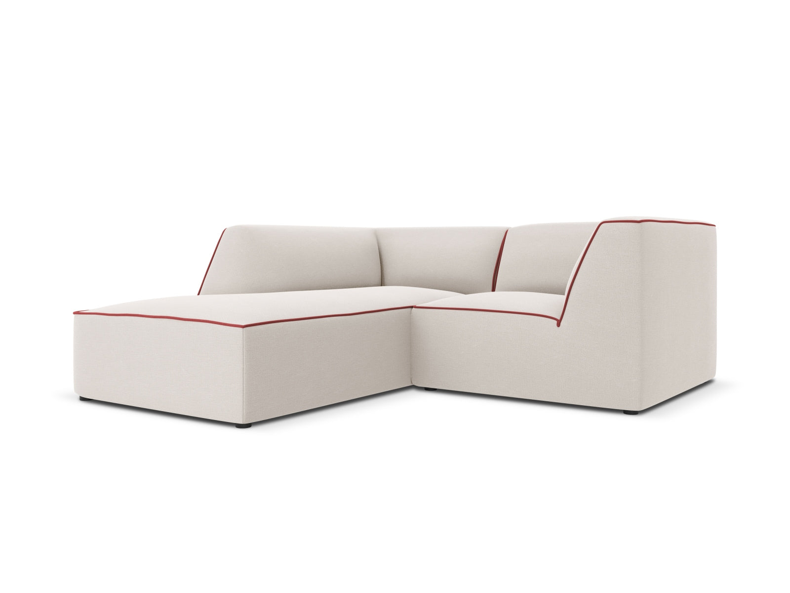 Oslo Modulares Ecksofa links 3 Sitzer in Grey Beige Melange, Terracotta präsentiert im Onlineshop von KAQTU Design AG. Ecksofa links ist von Cosmopolitan Design
