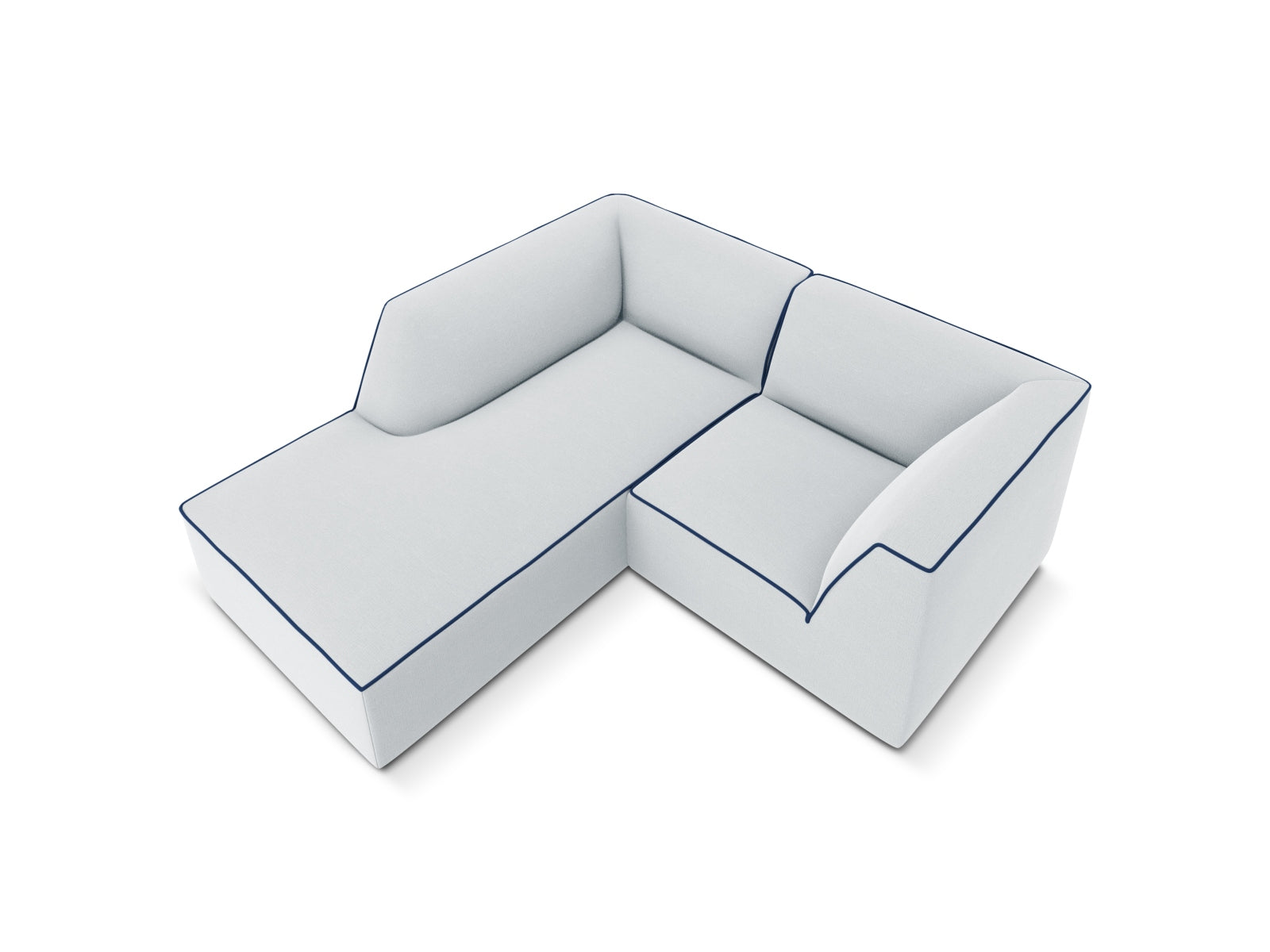 Oslo Modulares Ecksofa links 3 Sitzer in Light Grey, Royal Blue präsentiert im Onlineshop von KAQTU Design AG. Ecksofa links ist von Cosmopolitan Design