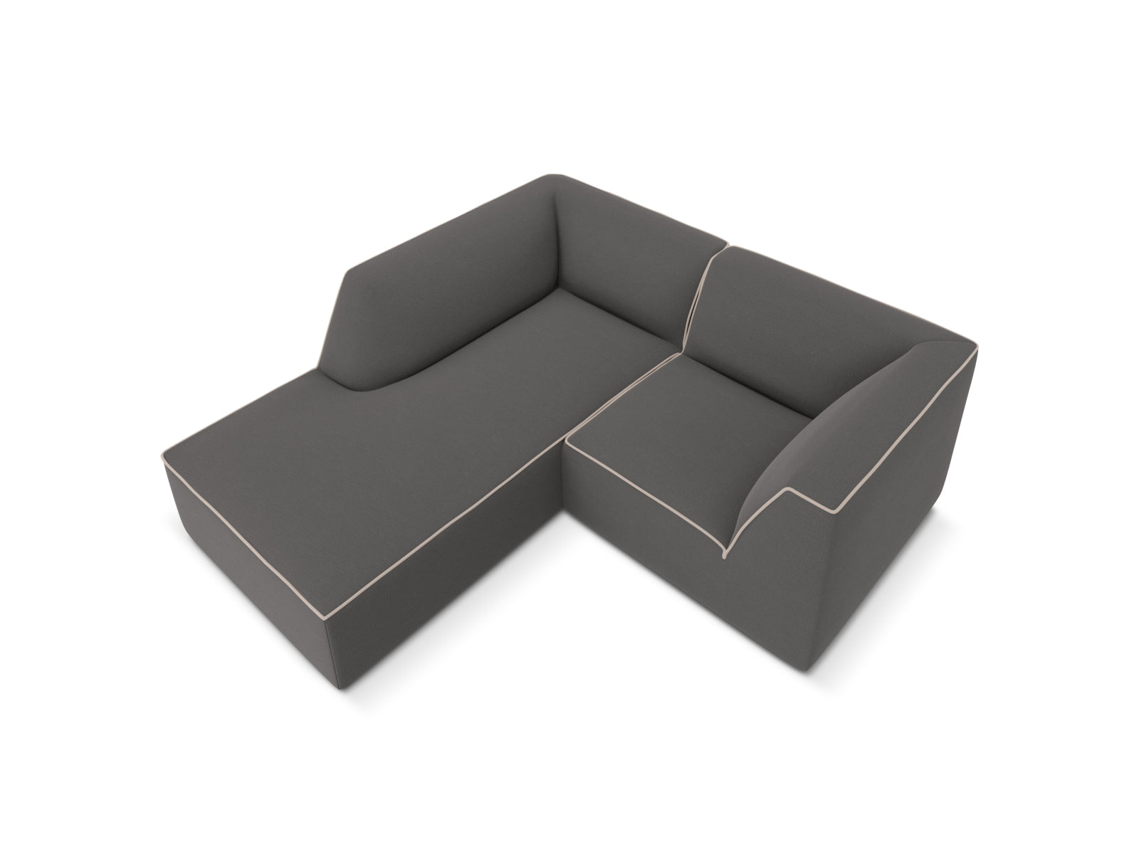 Oslo Modulares Ecksofa links 3 Sitzer in Grey, Grey Beige Melange präsentiert im Onlineshop von KAQTU Design AG. Ecksofa links ist von Cosmopolitan Design