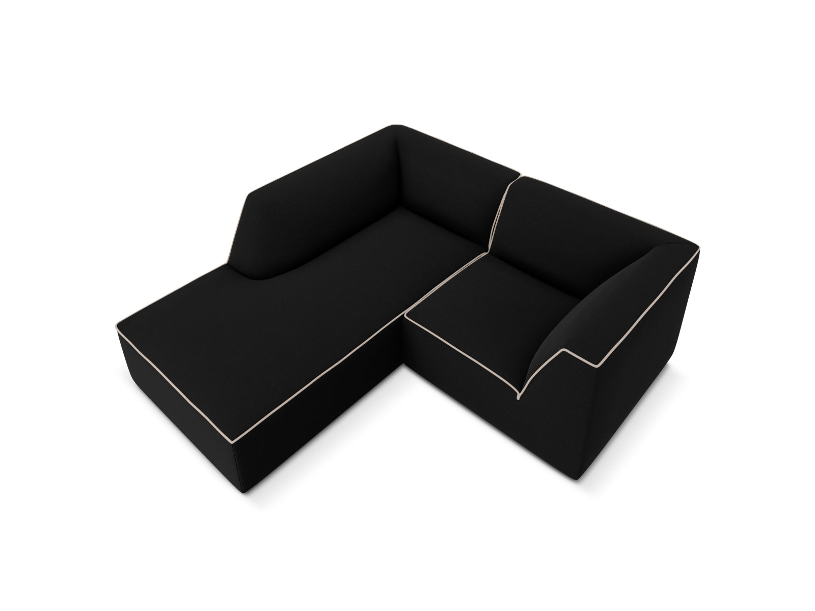 Oslo Modulares Ecksofa links 3 Sitzer in Black, Grey Beige Melange präsentiert im Onlineshop von KAQTU Design AG. Ecksofa links ist von Cosmopolitan Design