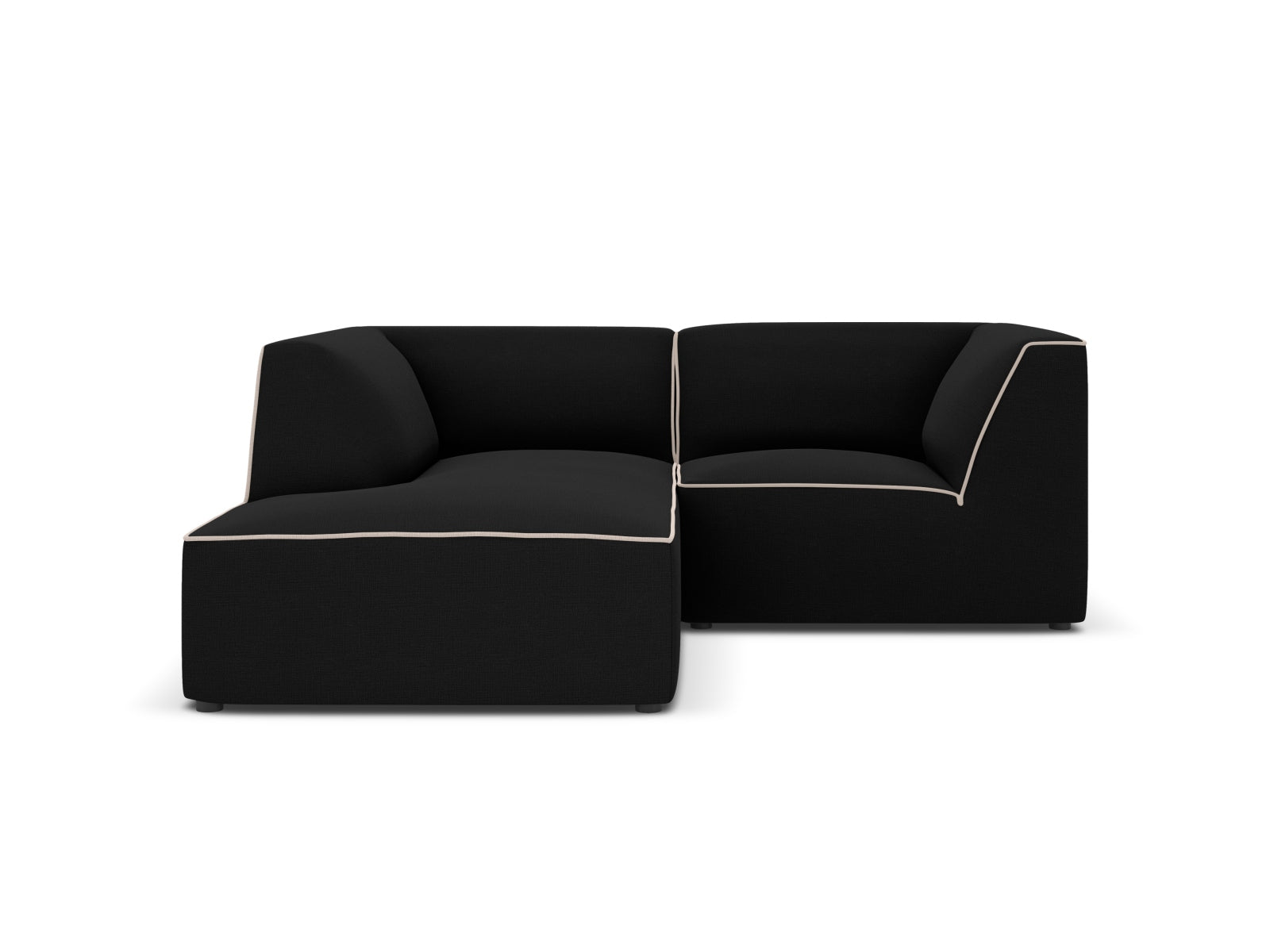 Oslo Modulares Ecksofa links 3 Sitzer in Black, Grey Beige Melange präsentiert im Onlineshop von KAQTU Design AG. Ecksofa links ist von Cosmopolitan Design
