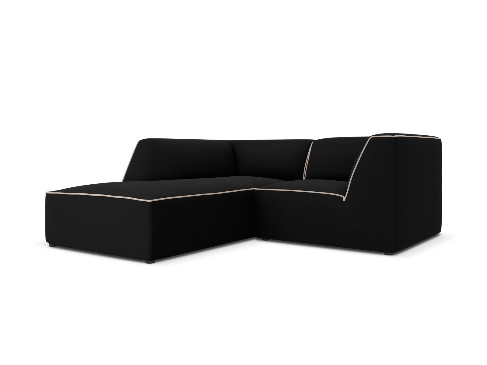 Oslo Modulares Ecksofa links 3 Sitzer in Black, Grey Beige Melange präsentiert im Onlineshop von KAQTU Design AG. Ecksofa links ist von Cosmopolitan Design