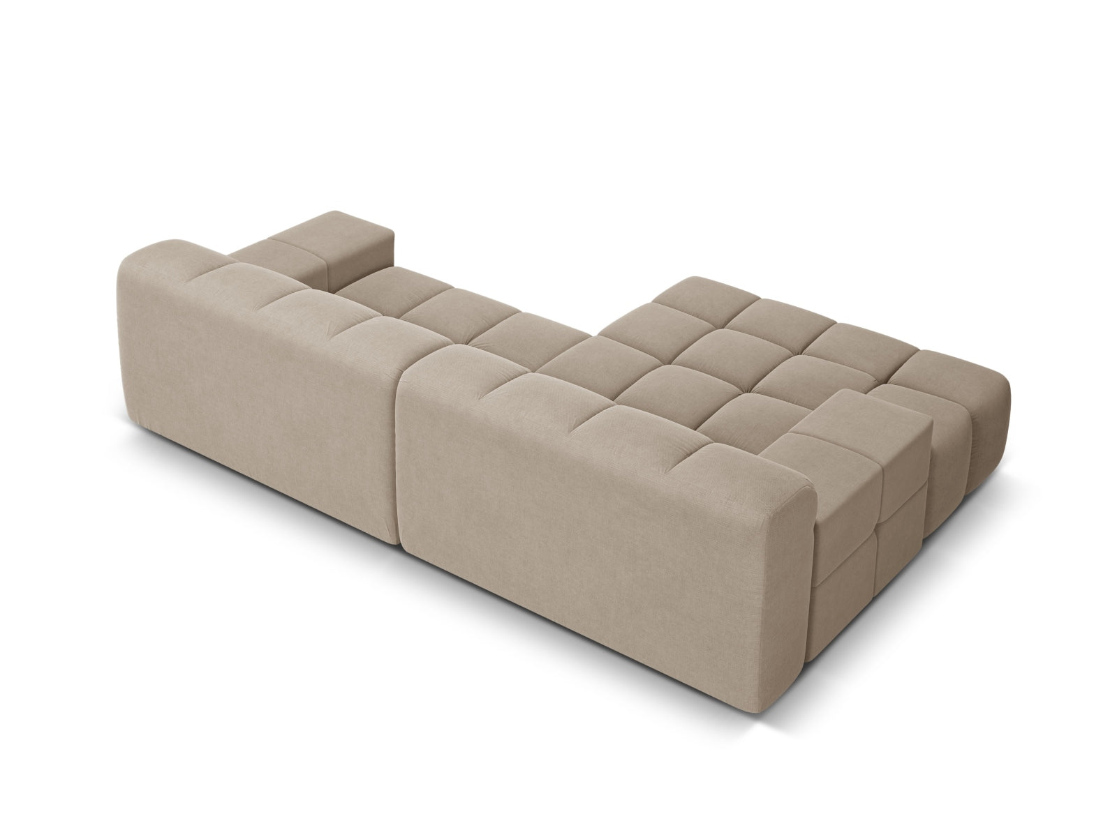 Modernes 2-Sitzer Ecksofa links Hawaii in sanftem Cappuccino-Moly, ideal für gemütliche Abende und stilvolle Einrichtung.