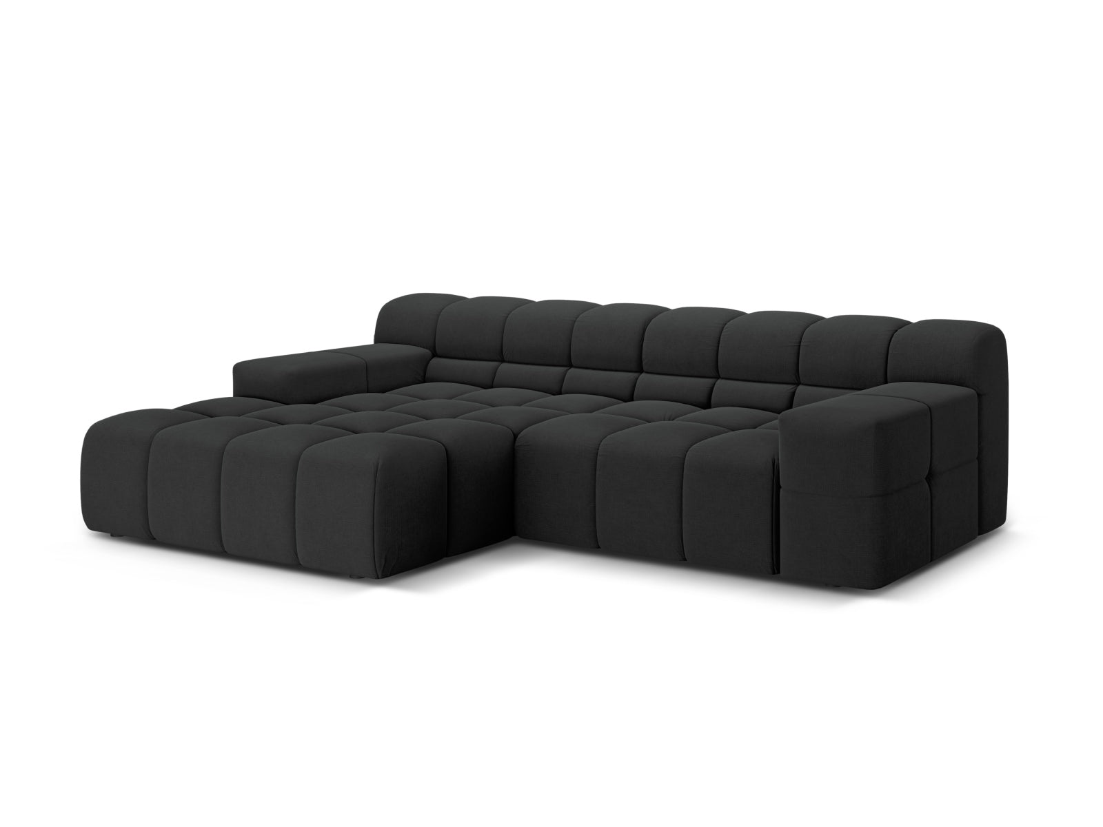 Stylisches 2-Sitzer Ecksofa links Hawaii in elegantem Anthrazit, ideal für moderne Wohnräume, präsentiert von Cosmopolitan Design.