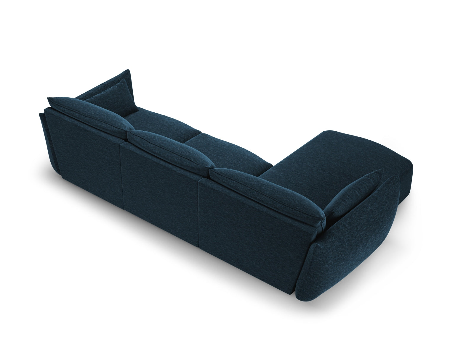 Elegantes 5-Sitzer Ecksofa links Matera in Royal Blue-Haga, ideal für entspannte Stunden und geschmackvolle Wohnräume.