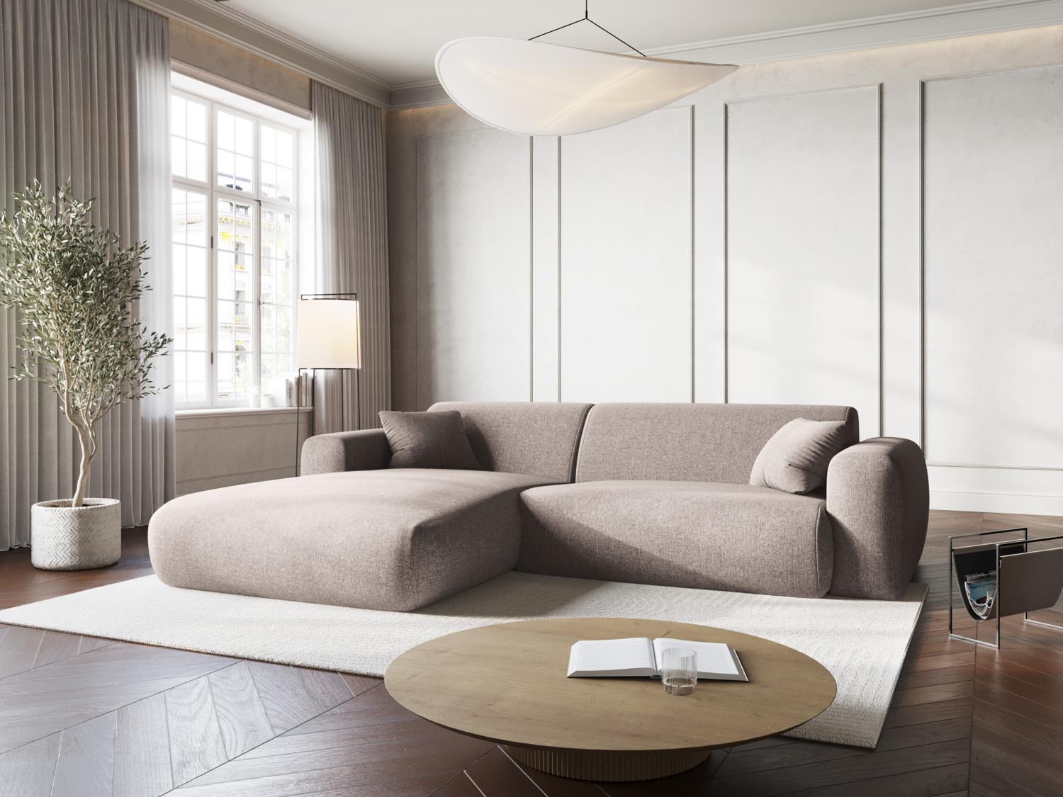 Nolio Ecksofa links 4 Sitzer 170cm in Beige präsentiert im Onlineshop von KAQTU Design AG. Ecksofa links ist von Cosmopolitan Design