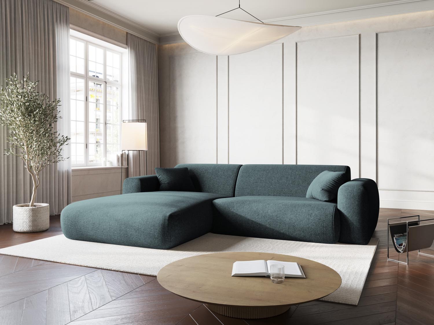 Nolio Ecksofa links 4 Sitzer 170cm in Petrol präsentiert im Onlineshop von KAQTU Design AG. Ecksofa links ist von Cosmopolitan Design