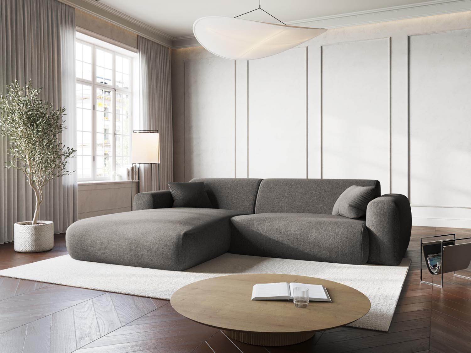 Nolio Ecksofa links 4 Sitzer 170cm in Grey präsentiert im Onlineshop von KAQTU Design AG. Ecksofa links ist von Cosmopolitan Design