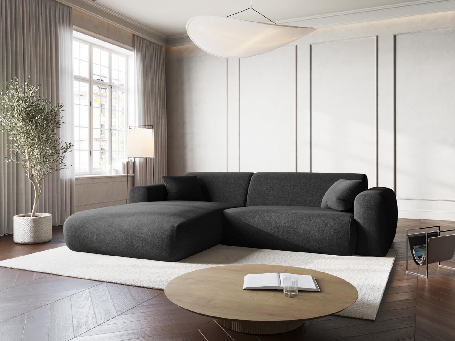 Nolio Ecksofa links 4 Sitzer 170cm in Black präsentiert im Onlineshop von KAQTU Design AG. Ecksofa links ist von Cosmopolitan Design