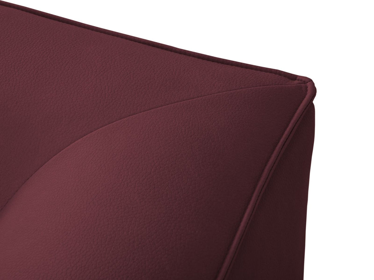 Modulares Ecksofa links Siena in Light Beige-Pacifico mit lederähnlichem Kunstlederbezug, schwarzen Kunststoffbeinen und Récamiere-Form.