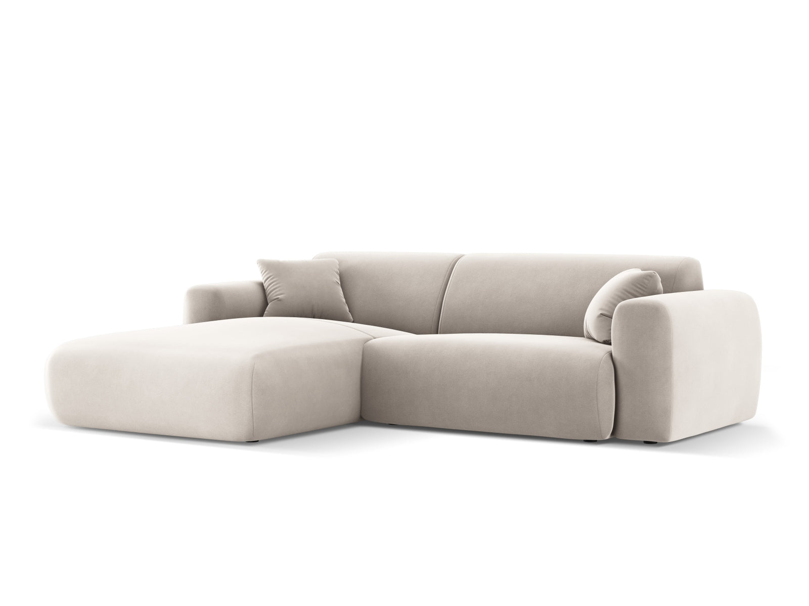 Nolio Velour Ecksofa links 4 Sitzer 170cm in Light Beige präsentiert im Onlineshop von KAQTU Design AG. Ecksofa links ist von Cosmopolitan Design