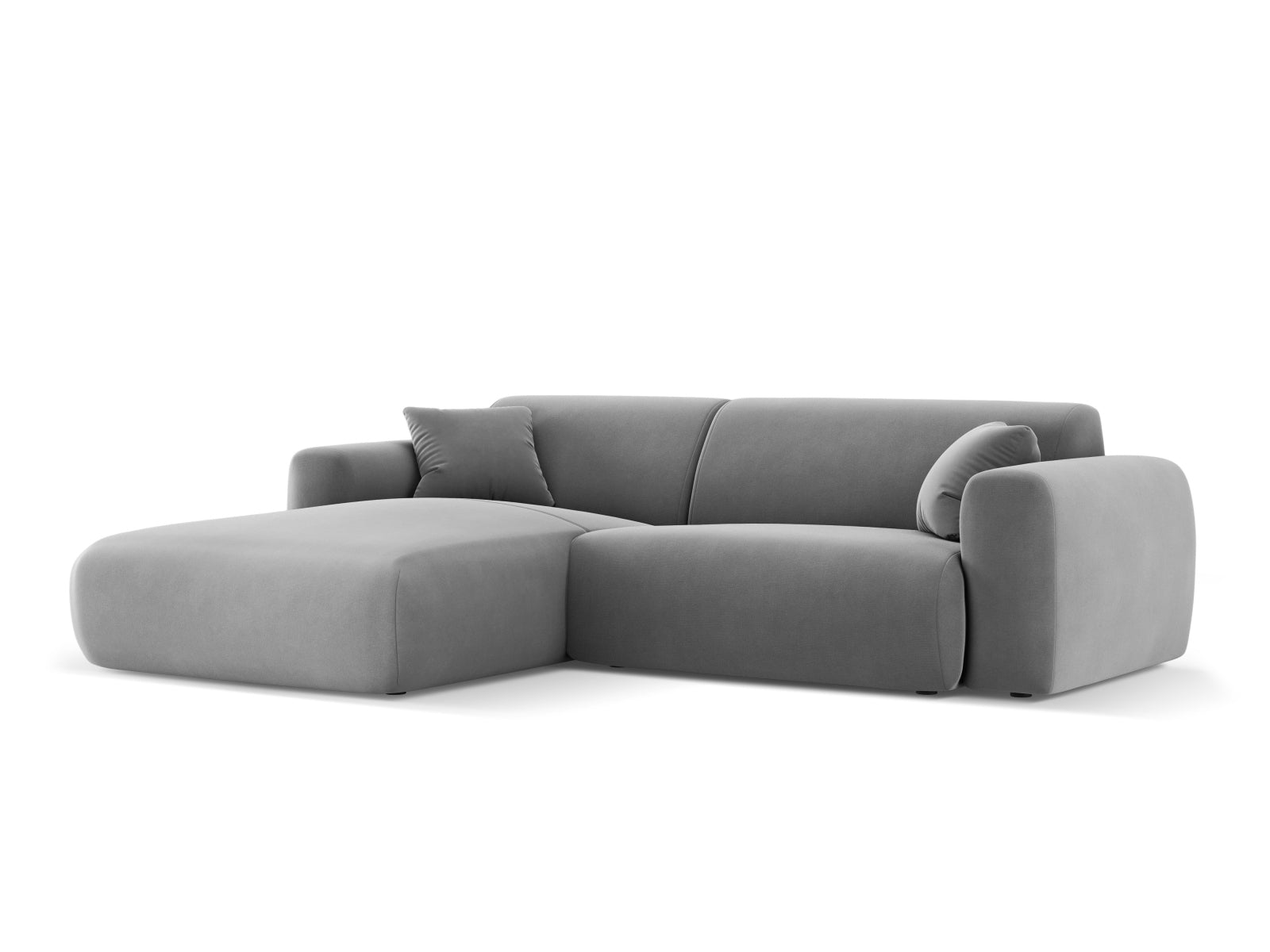 Nolio Velour Ecksofa links 4 Sitzer 170cm in Light Grey präsentiert im Onlineshop von KAQTU Design AG. Ecksofa links ist von Cosmopolitan Design