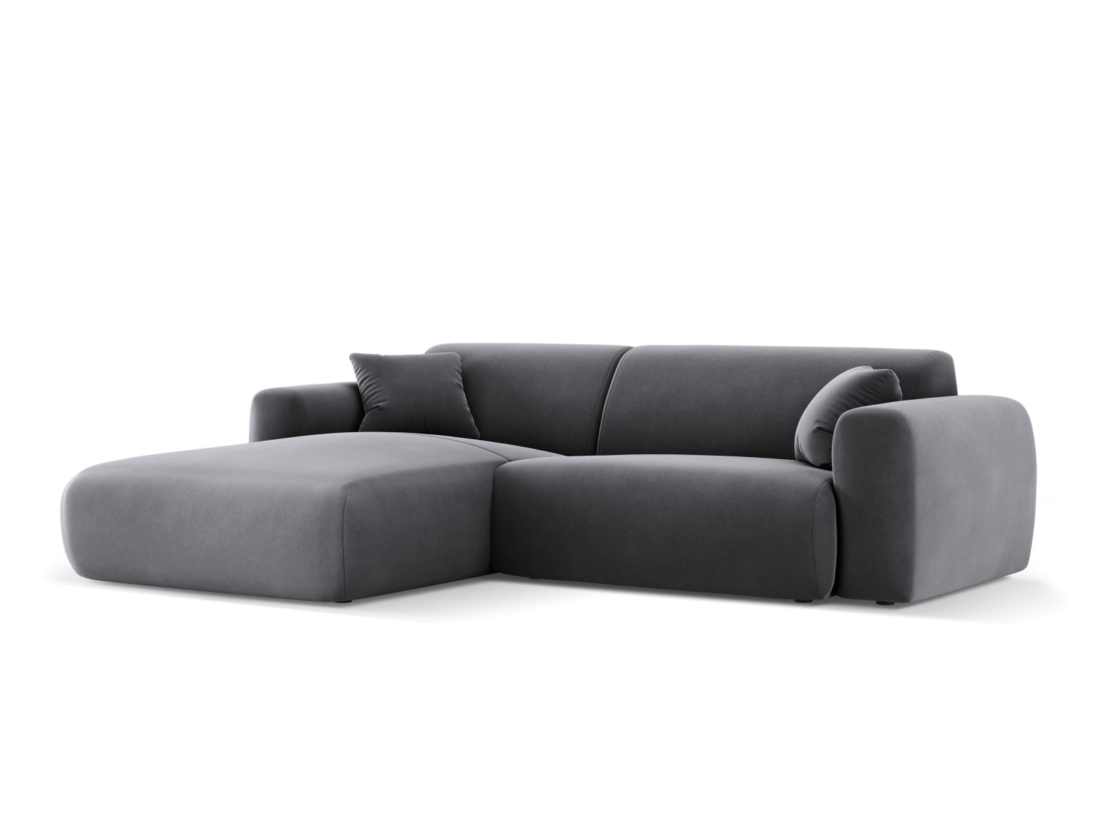 Nolio Velour Ecksofa links 4 Sitzer 170cm in Dark Grey präsentiert im Onlineshop von KAQTU Design AG. Ecksofa links ist von Cosmopolitan Design