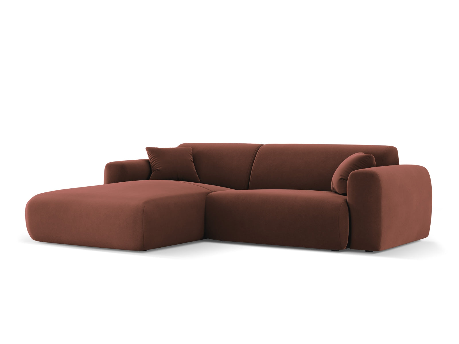 Nolio Velour Ecksofa links 4 Sitzer 170cm in Cuoio präsentiert im Onlineshop von KAQTU Design AG. Ecksofa links ist von Cosmopolitan Design