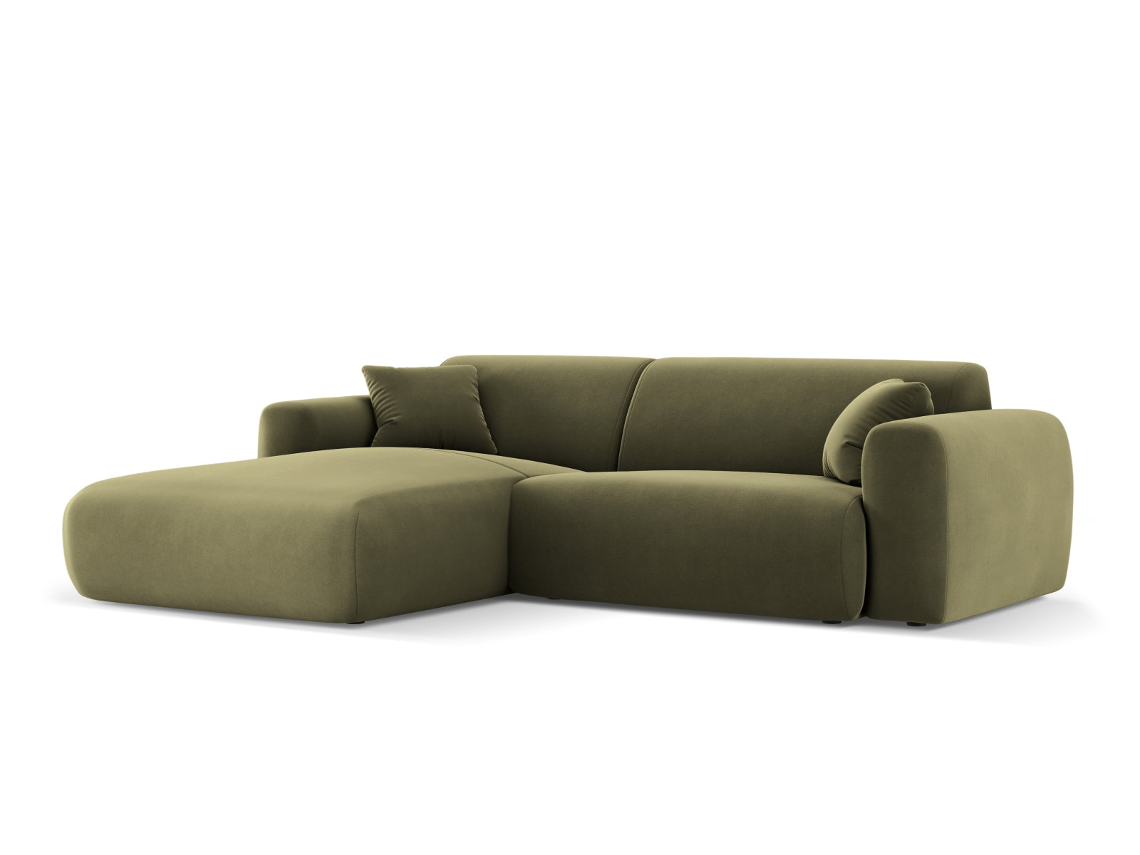 Nolio Velour Ecksofa links 4 Sitzer 170cm in Light Green präsentiert im Onlineshop von KAQTU Design AG. Ecksofa links ist von Cosmopolitan Design