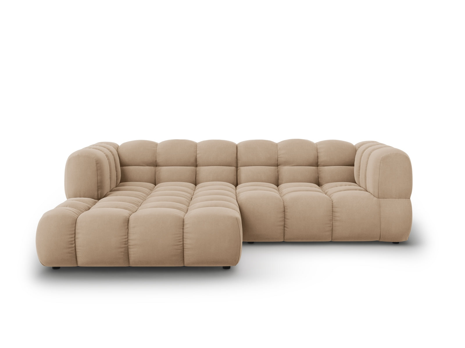 Sky Velour modulares Ecksofa links 3 Sitzer 162cm in Sand-Casino präsentiert im Onlineshop von KAQTU Design AG. L-Sofa links ist von Cosmopolitan Design