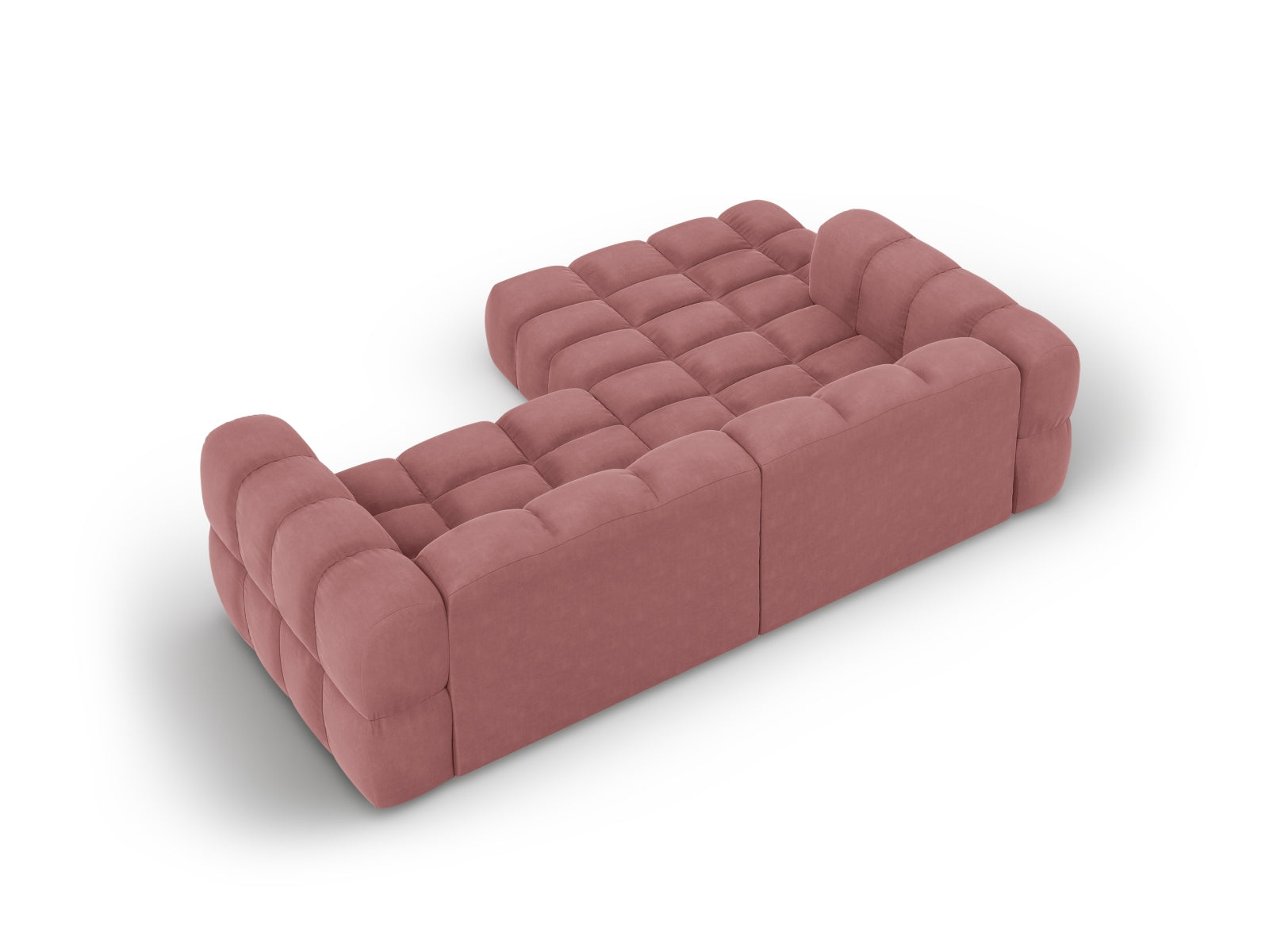 Elegantes modulares Ecksofa links in Sky Velour, 162 cm, ideal für stilvolle Wohnräume und gemütliche Entspannung von Cosmopolitan Design.
