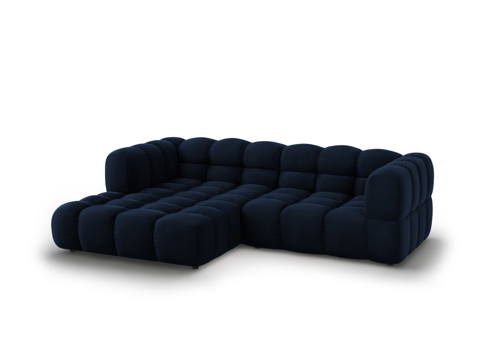 Elegantes modulares Ecksofa in Royal Blue, 3-Sitzer, linksseitig, ideal für stilvolle Wohnräume, von Cosmopolitan Design.
