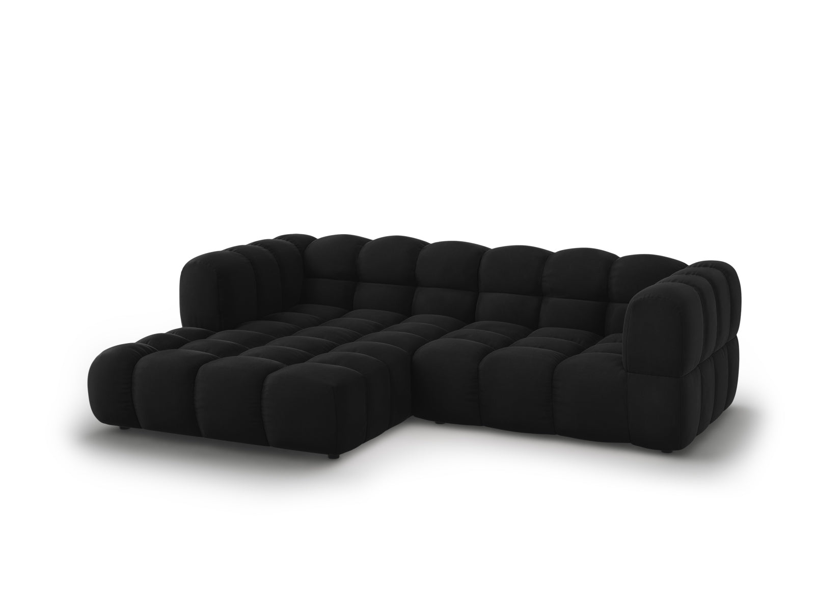 Elegantes Sky Velour Ecksofa links, 3-Sitzer, 162 cm, in stilvollem Design, ideal für moderne Wohnräume, von Cosmopolitan Design.
