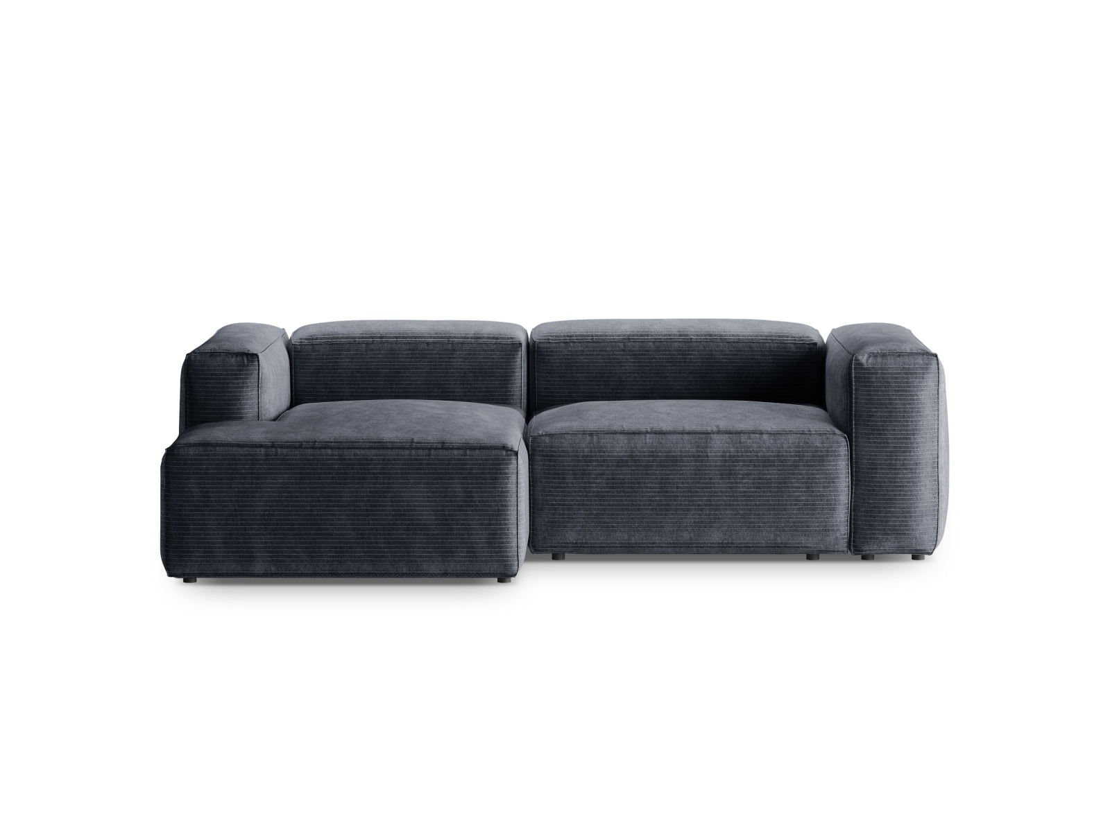 Bergamo Modulares Ecksofa links 2 Sitzer in Muted Blue präsentiert im Onlineshop von KAQTU Design AG. Ecksofa links ist von Cosmopolitan Design