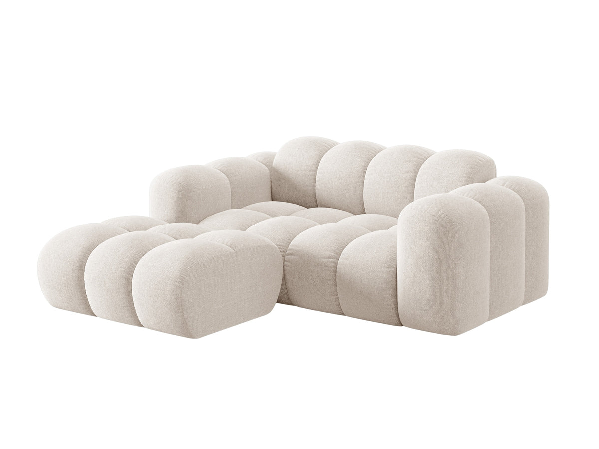 Ecksofa links Treno 2-Sitzer mit Récamiere, Stoffbezug und schwarzen Kunststoffbeinen