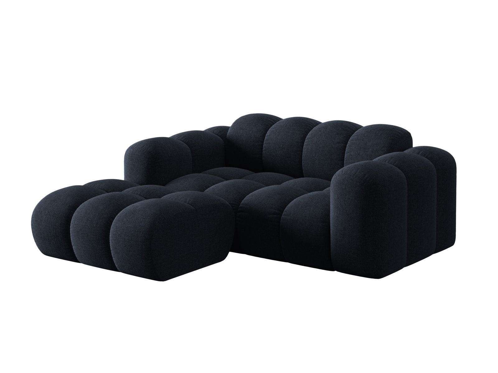 Stylisches 2-Sitzer Ecksofa Treno in Navy Blue-Eden, ideal für moderne Wohnräume, präsentiert von Cosmopolitan Design.