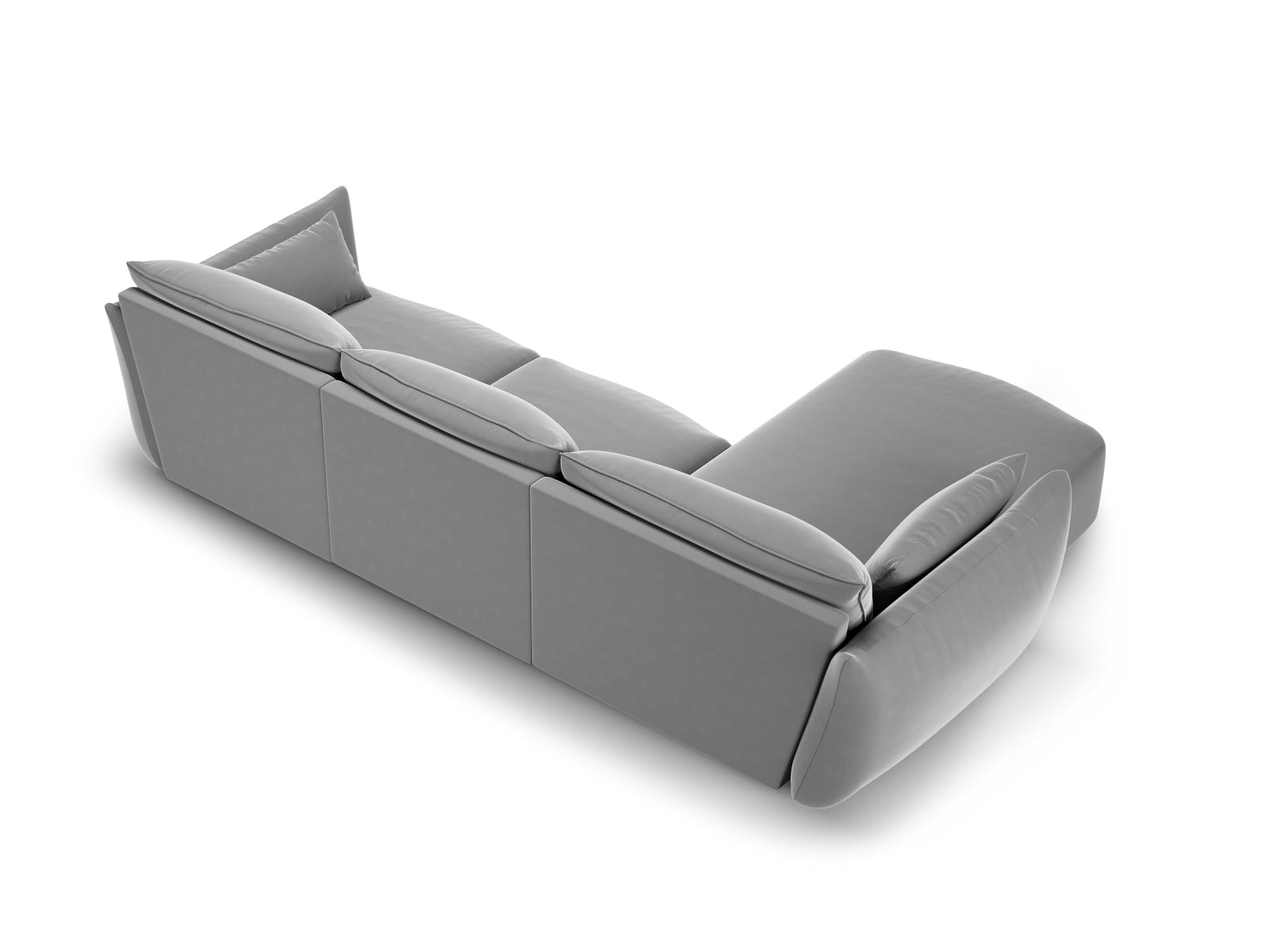 Elegantes 5-Sitzer Ecksofa links Matera in zeitlosem Grau, perfekt für stilvolle Wohnzimmer, entworfen von Cosmopolitan Design.