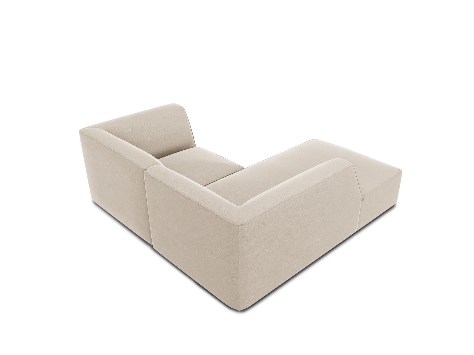Oslo Velour Modular Ecksofa links 3 Sitzer in Beige präsentiert im Onlineshop von KAQTU Design AG. Ecksofa links ist von Cosmopolitan Design