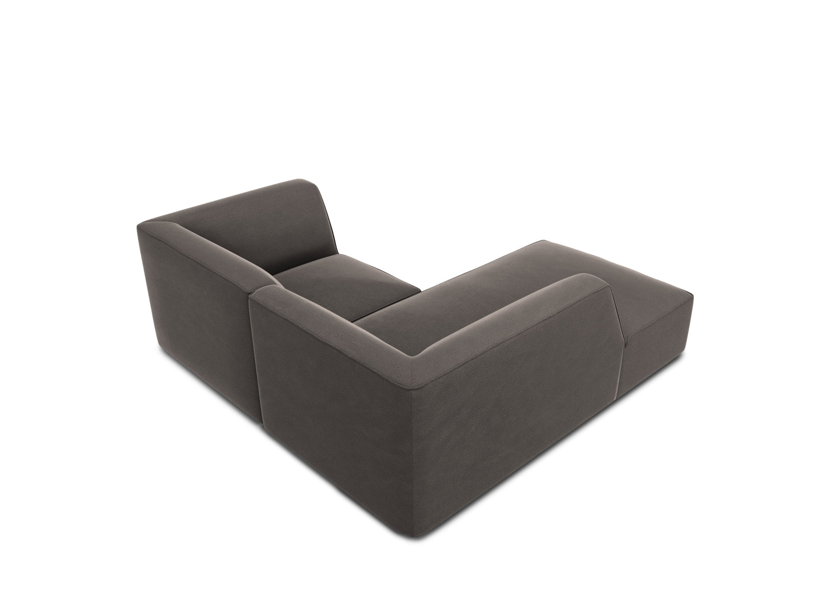 Oslo Velour Modular Ecksofa links 3 Sitzer in Dark Grey präsentiert im Onlineshop von KAQTU Design AG. Ecksofa links ist von Cosmopolitan Design